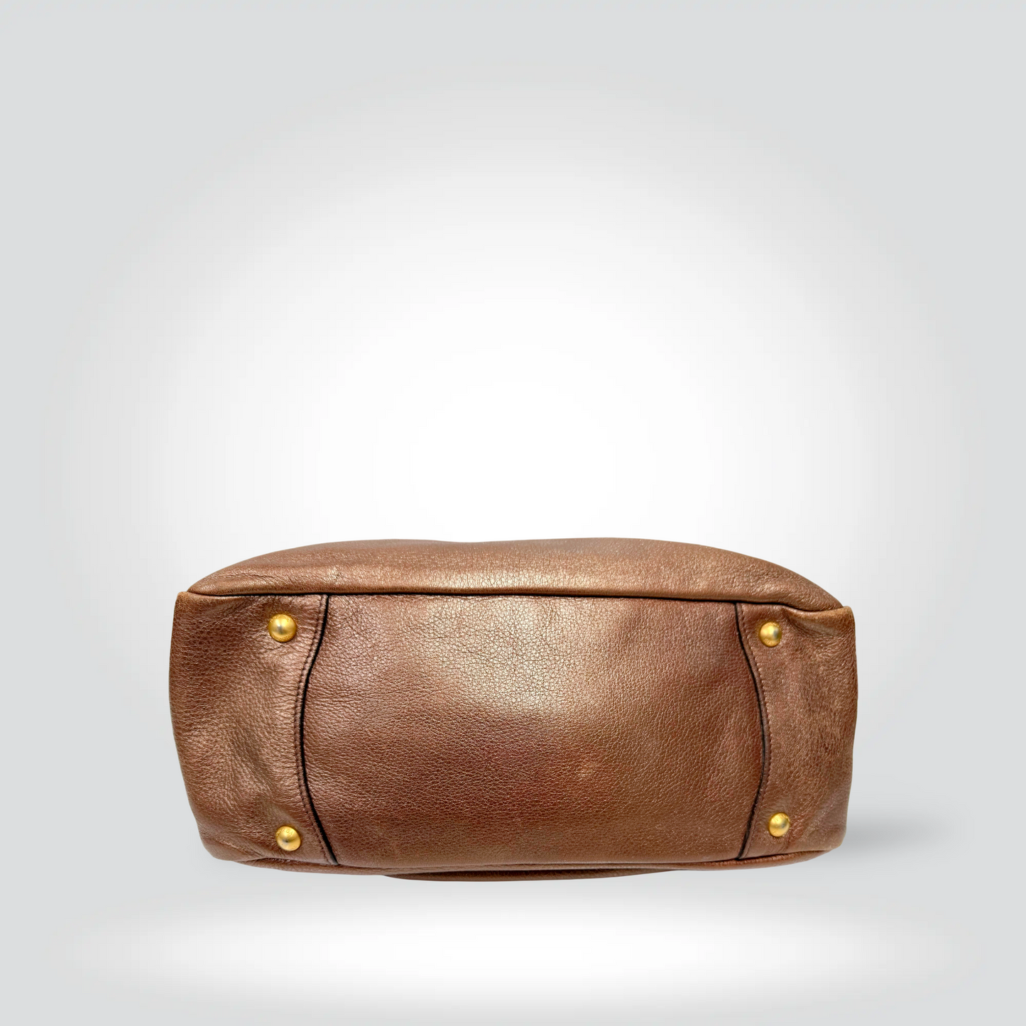 Pre-Owned Prada Vitello Daino Pebbled Leather Shoulder Bag Tan Bronze Gold Hardware — | Style Reissue Vancouver