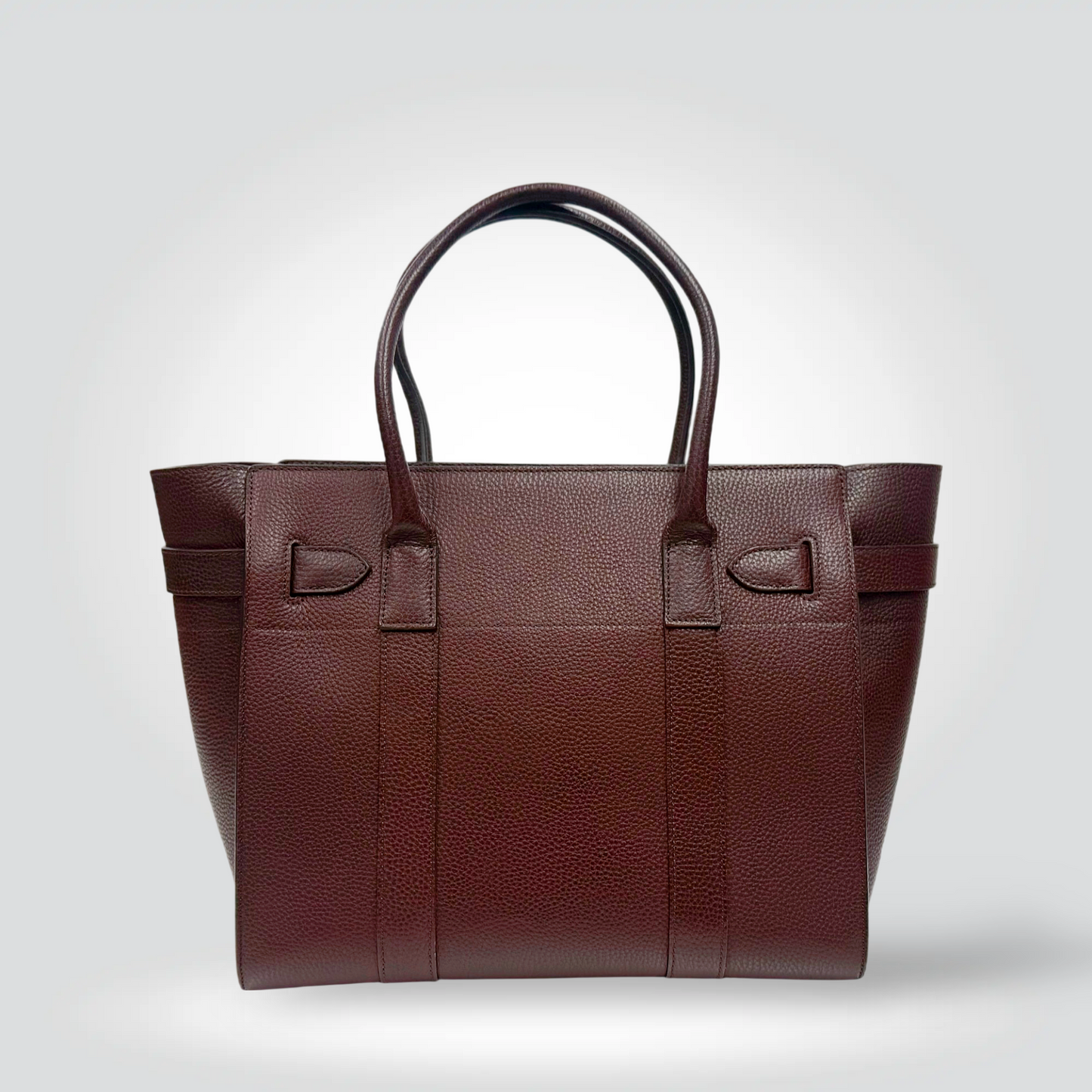 Mulberry Bayswater Tote Bag Oxblood Burgundy Pebbled Leather Gold Postman Lock — Very Good Style Reissue Vancouver