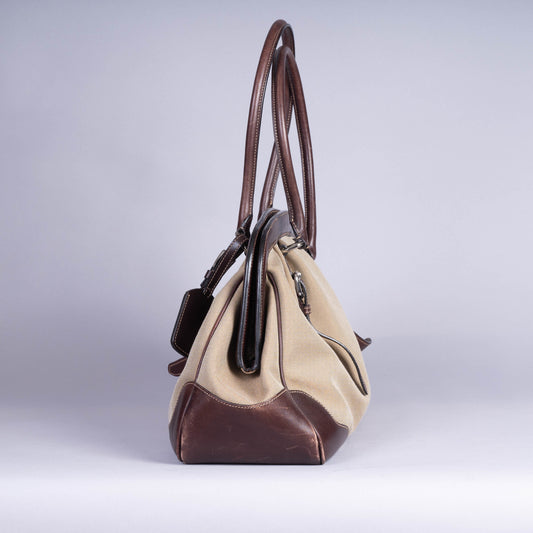 Pre-Owned Prada Canvas Bowler Shoulder Bag