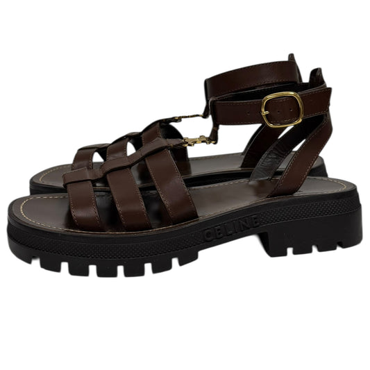 Preowned Authenthic Celine Triomphe Gladiator Sandal
