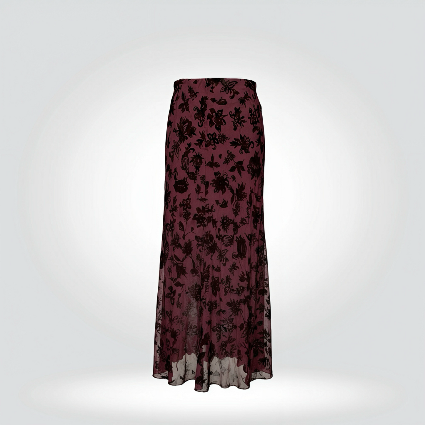 New With Tags Rag & Bone Burgundy Oxblood Velvet Burnout Floral Maxi Skirt — Size M | Style Reissue Vancouver