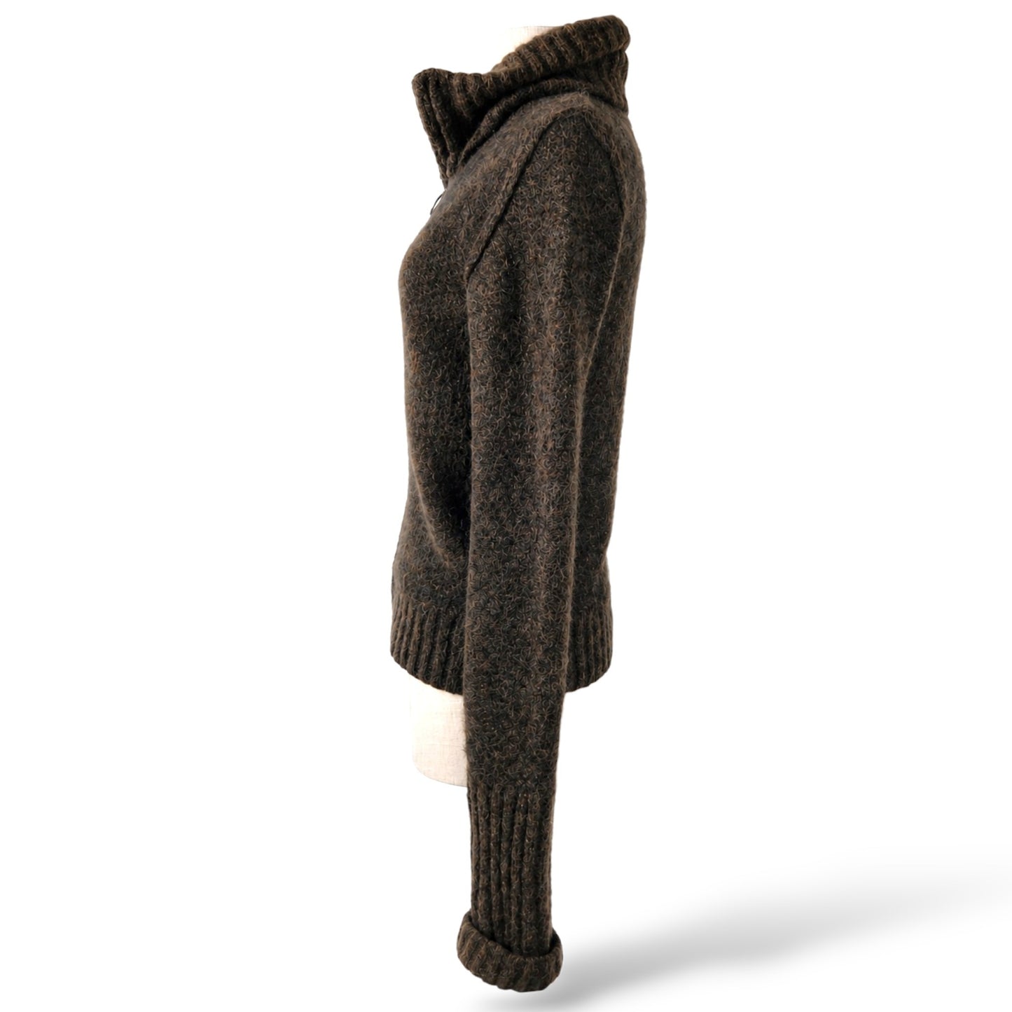Pre-Owned D&G Dolce & Gabbana Brown Mohair Wool Zip-Up Cardigan — Size S