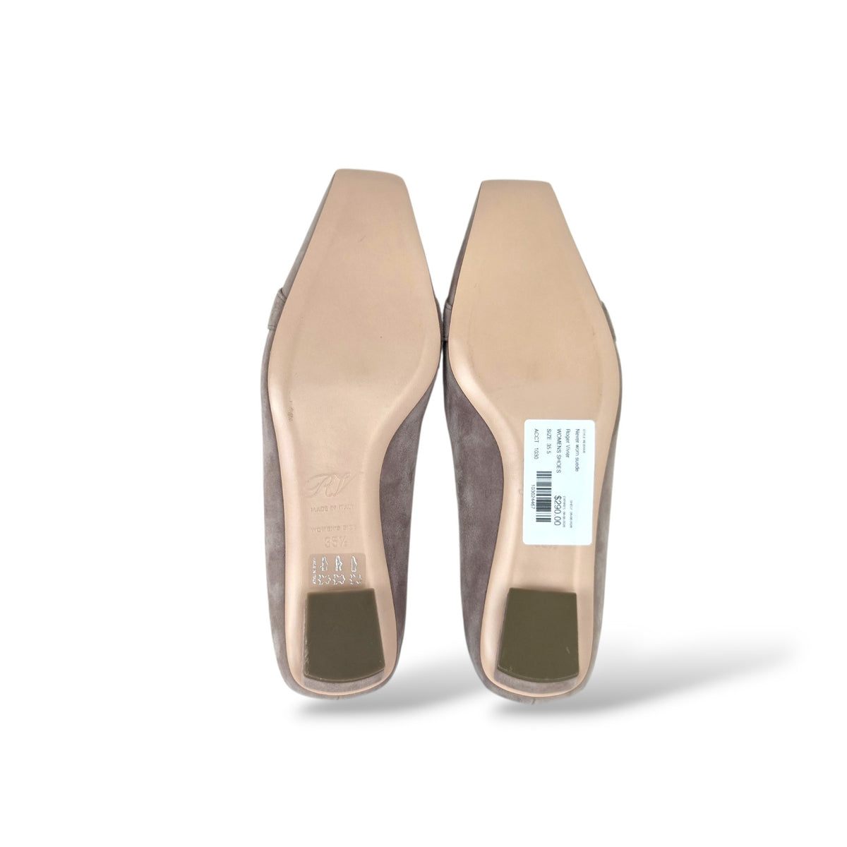Pre-Owned Roger Vivier Soft Pink Suede Buckle Loafers | EU 35.5