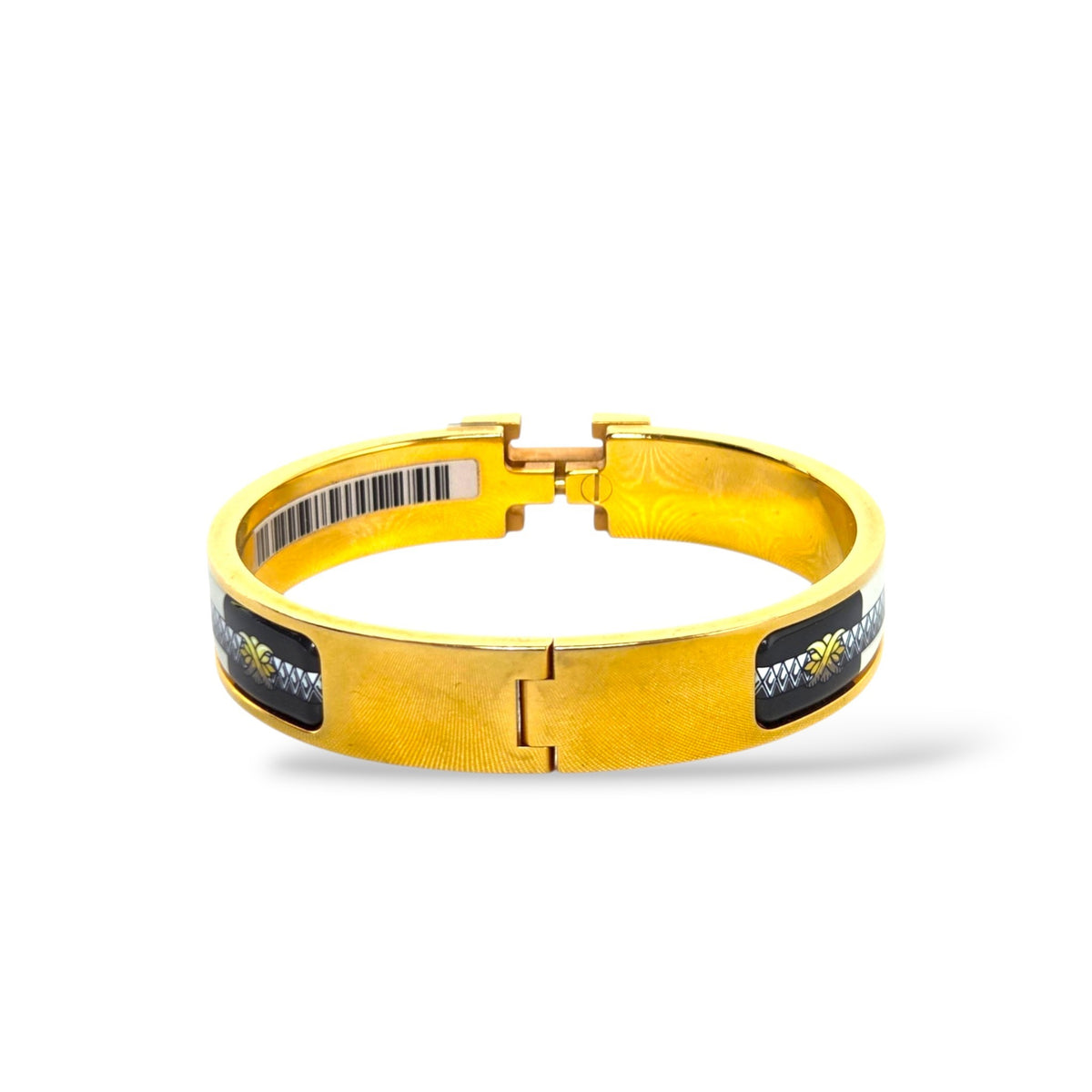 Clic Clac H PM “Vliquetis Songe de Nuit” Printed Enamel Bracelet | Gold-Plated