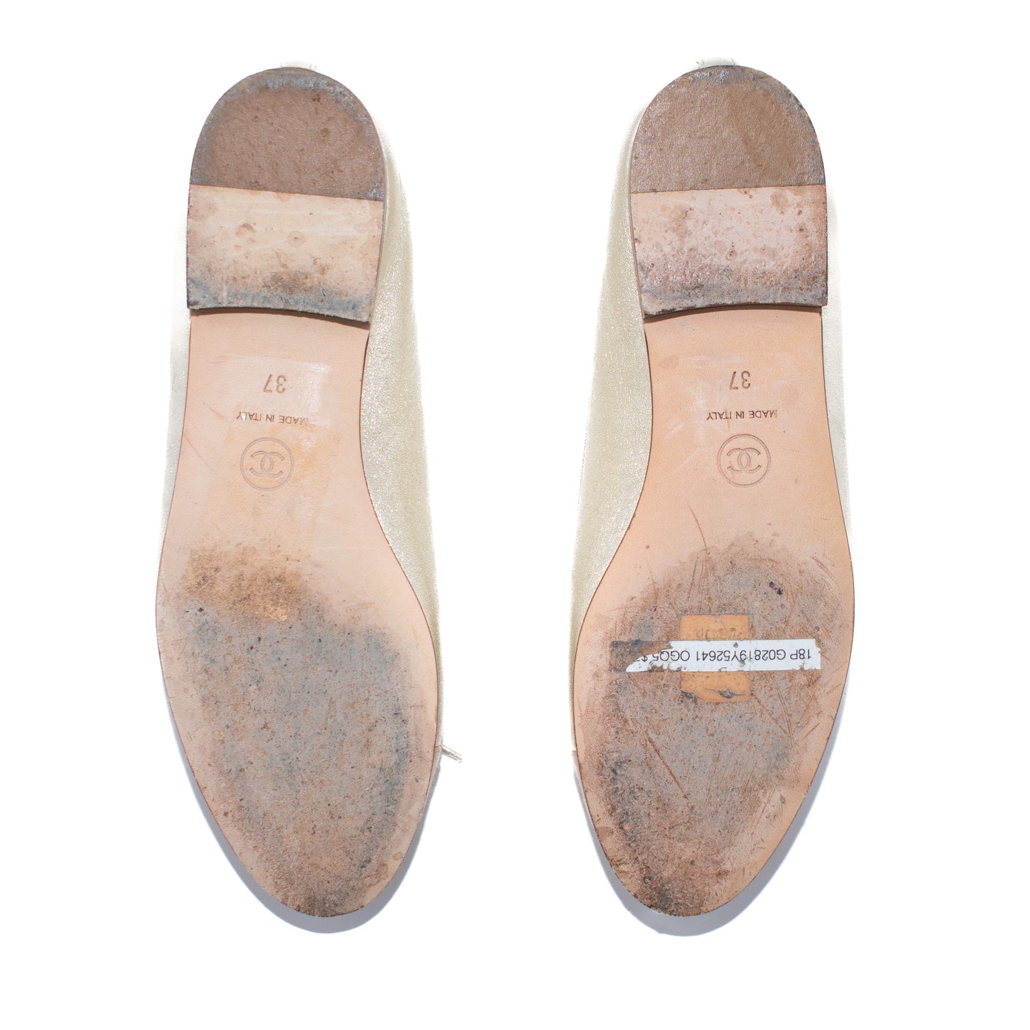 Pre-Owned Chanel Cap Toe Ballerina Flats (37)