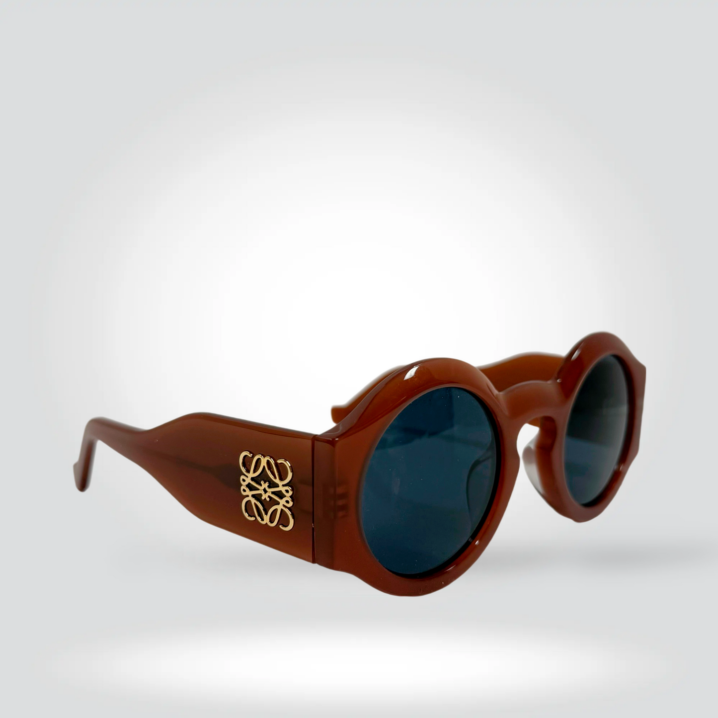 Loewe Paula's Ibiza Round Sunglasses Cognac Brown Acetate Dark Smoke Lenses — Very Good] | Style Reissue Vancouver