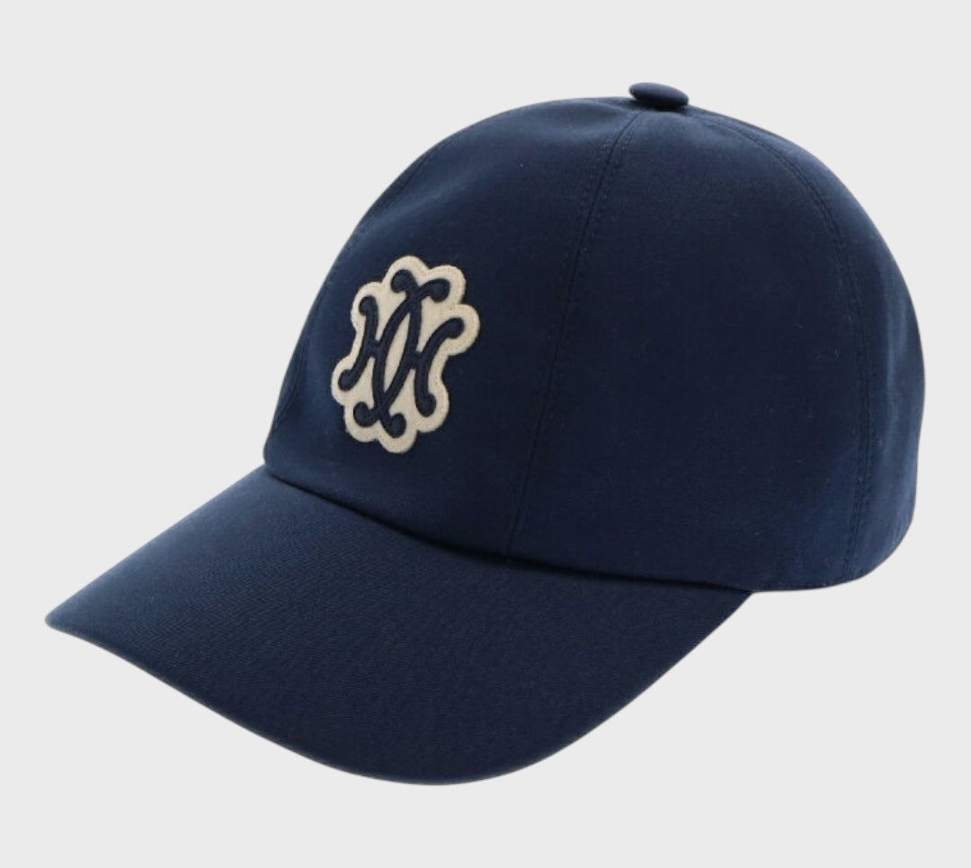 HERMES Serena Lift Logo Baseball Blue Cap