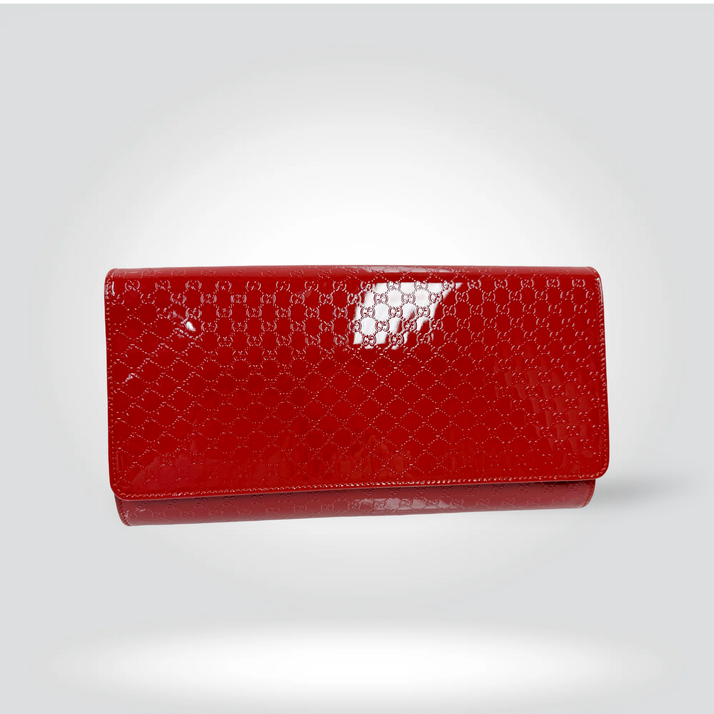 Gucci Microguccissima patent leather continental wallet red GG embossed — Style Reissue Vancouver
