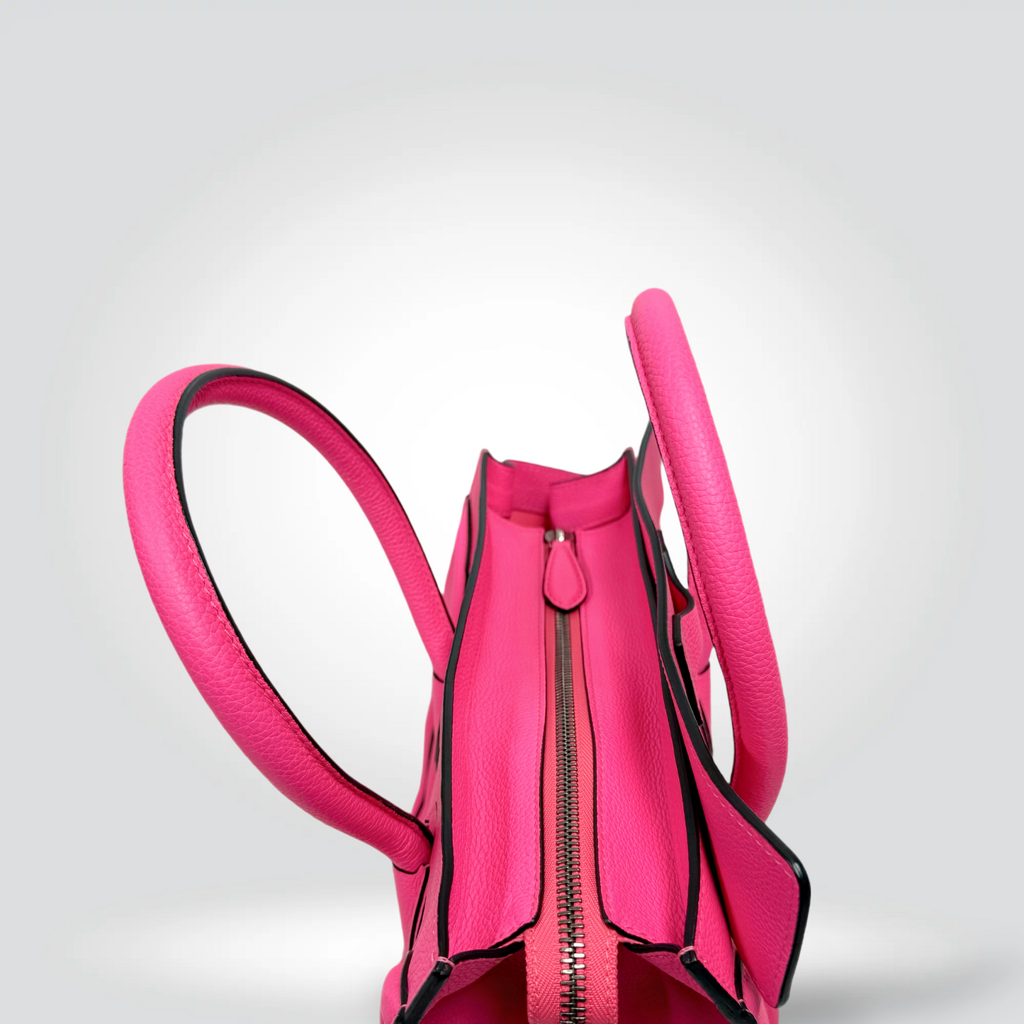 Pre-Owned Céline Luggage Tote Hot Pink Fuchsia Pebbled Leather Wing Handles — Good  Style Reissue Vancouver