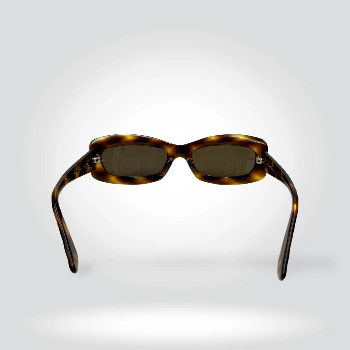 Chanel Vintage CC Logo Rectangle Sunglasses Tortoiseshell Acetate Brown Lenses — Good  | Style Reissue Vancouver