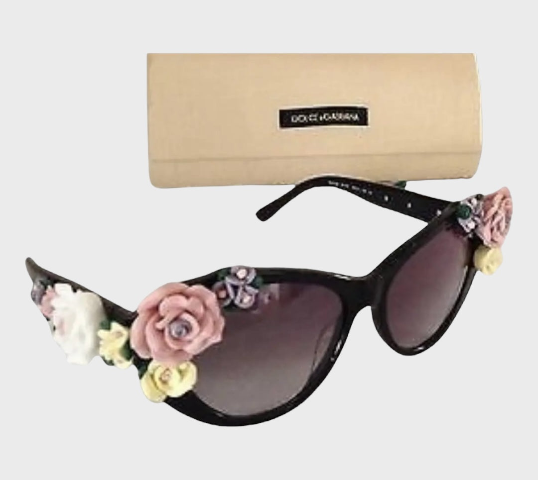 Dolce & Gabbana
Women's Oversized Floral Cat Eye Sunglasses