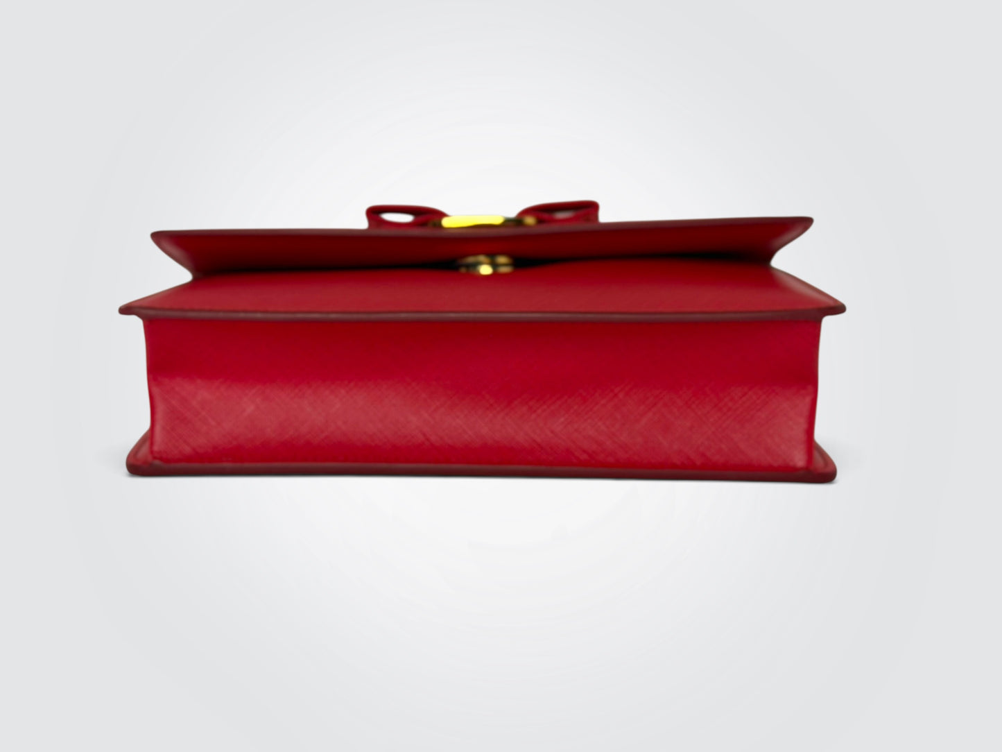 Pre-Owned Salvatore Ferragamo Ginny Vara Red Leather Crossbody Bag – Removable Strap and Clutch