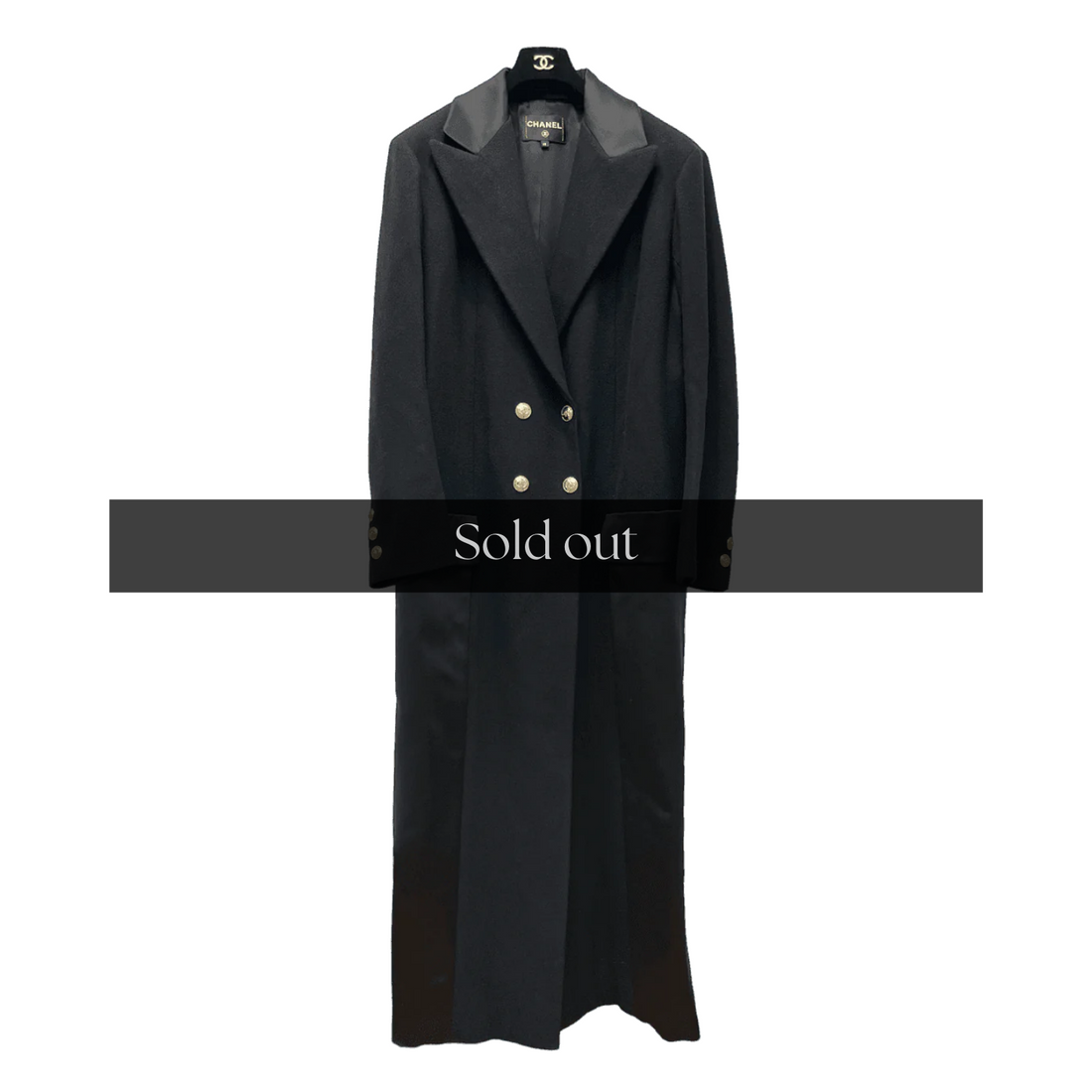 Chanel Double Breasted Silk Inset Coat