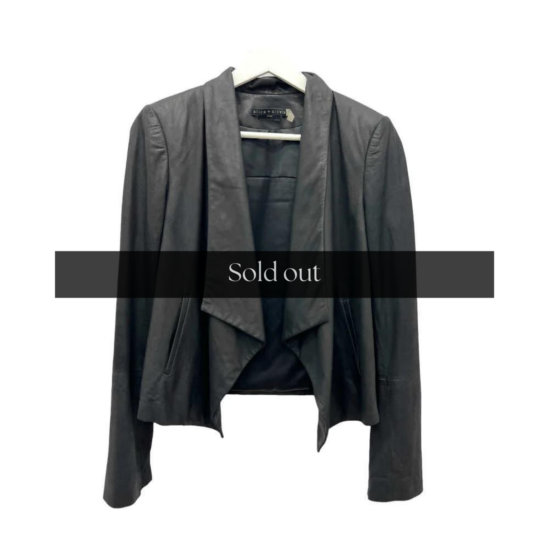 Alice + Olivia Leather Waterfall Front Jacket