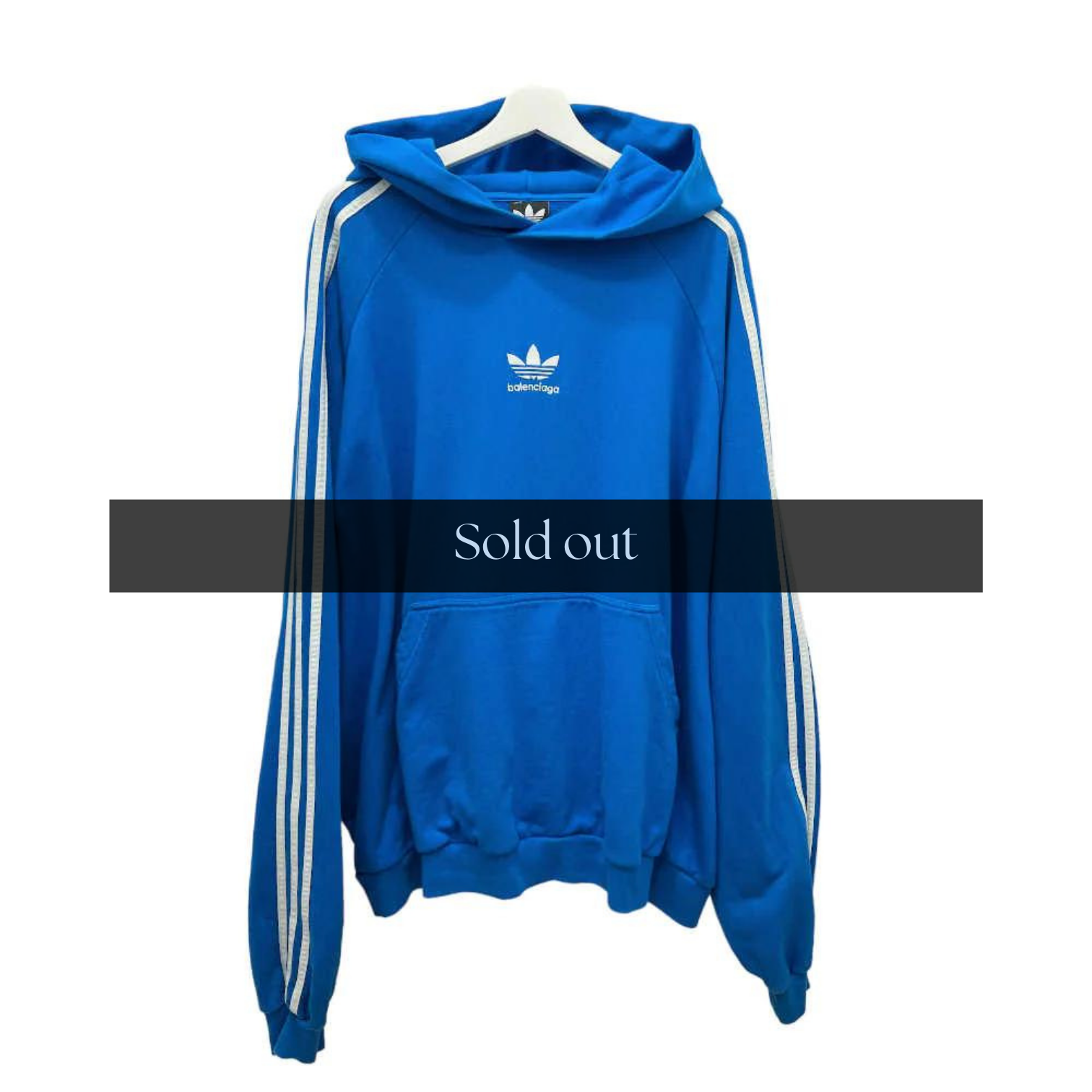 Balenciaga x Adidas Blue Oversized Hoodie