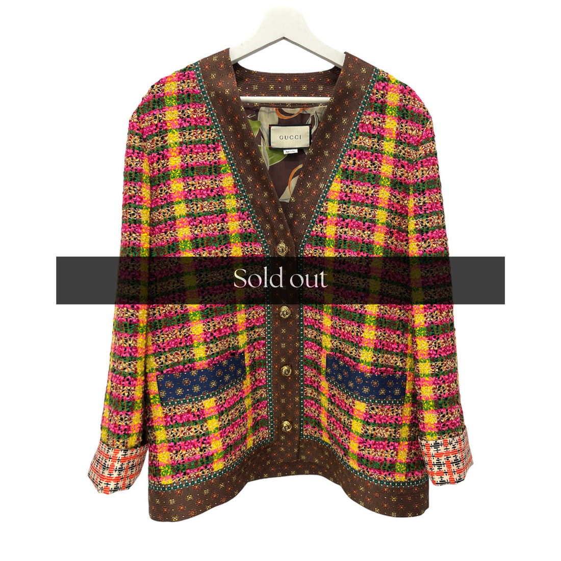 Gucci Plaid Tweed Cardigan - 42