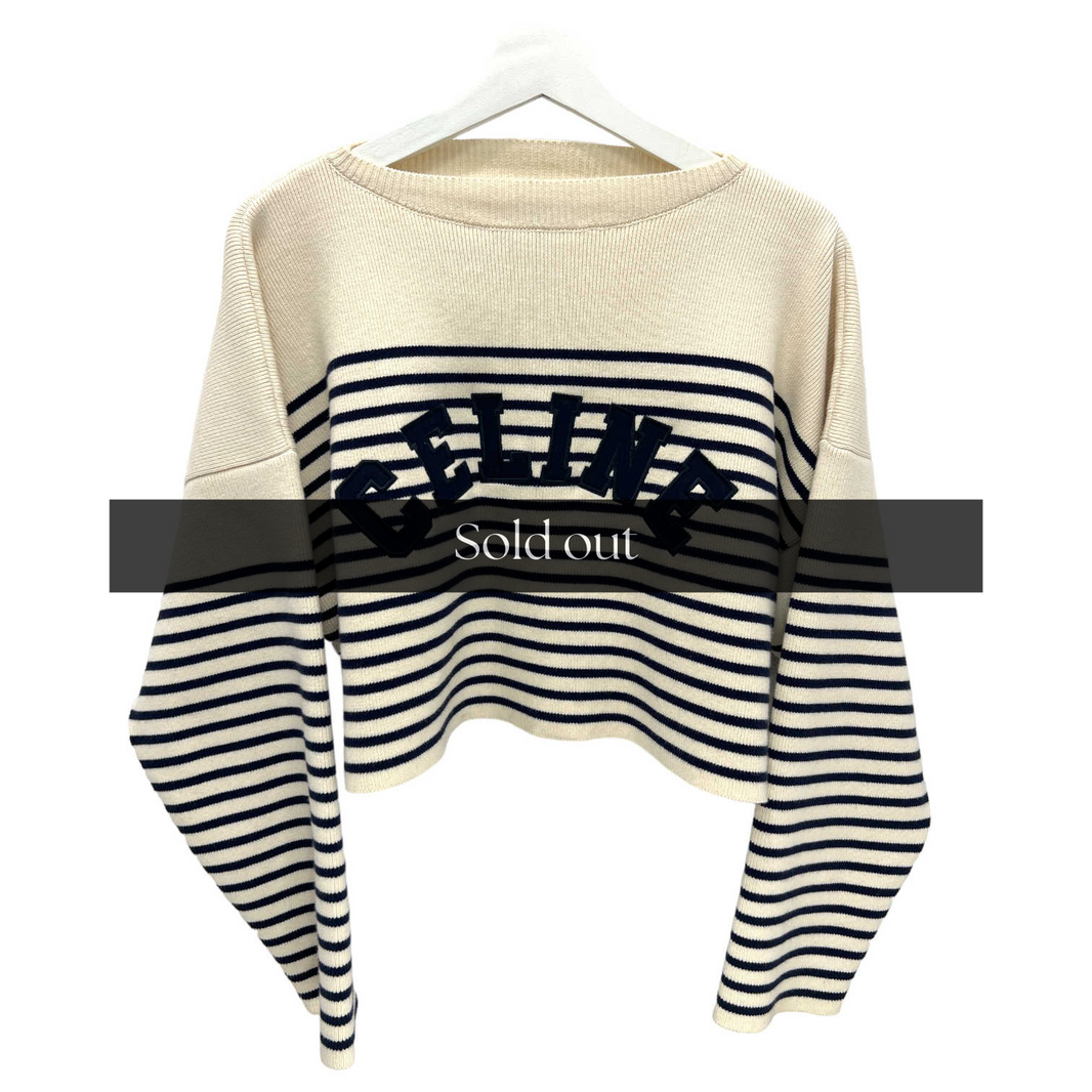 Celine Striped Bateau Sweater -M