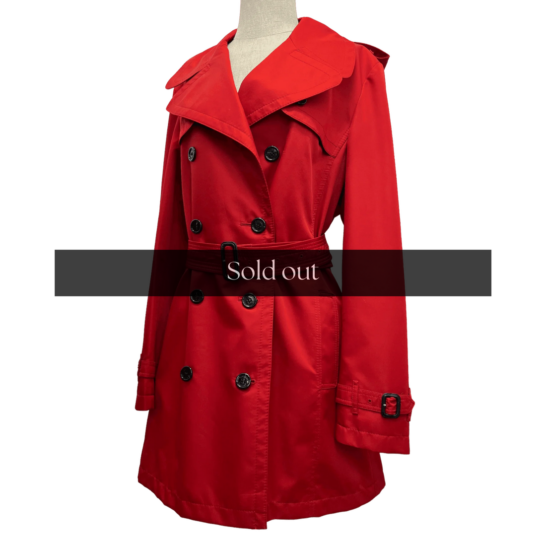 Burberry Red Mid-Length Trench