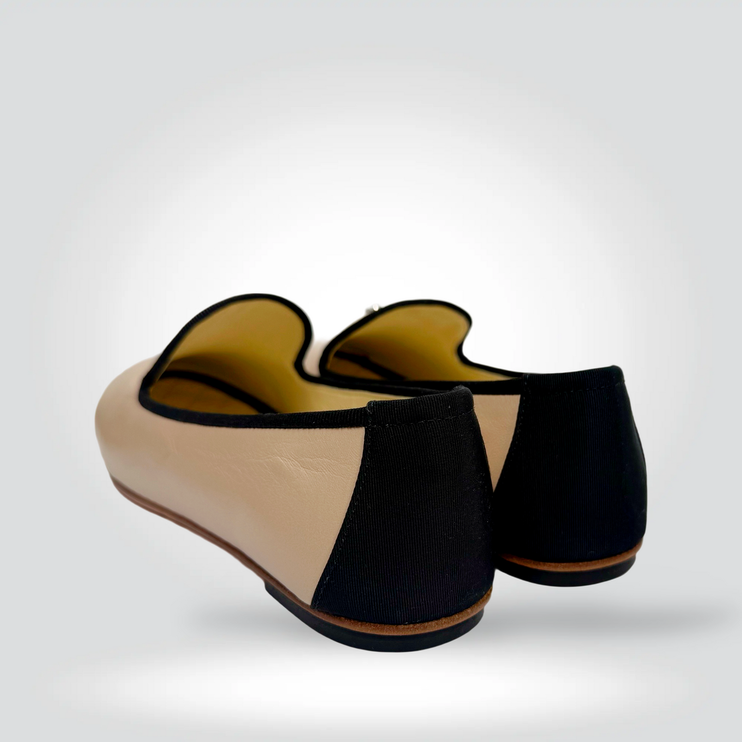 Pre-Owned Chanel Beige Leather CC Logo Loafer Flat Black Contrast Trim Silver Hardware — Size — Condition | Style Reissue Vancouver