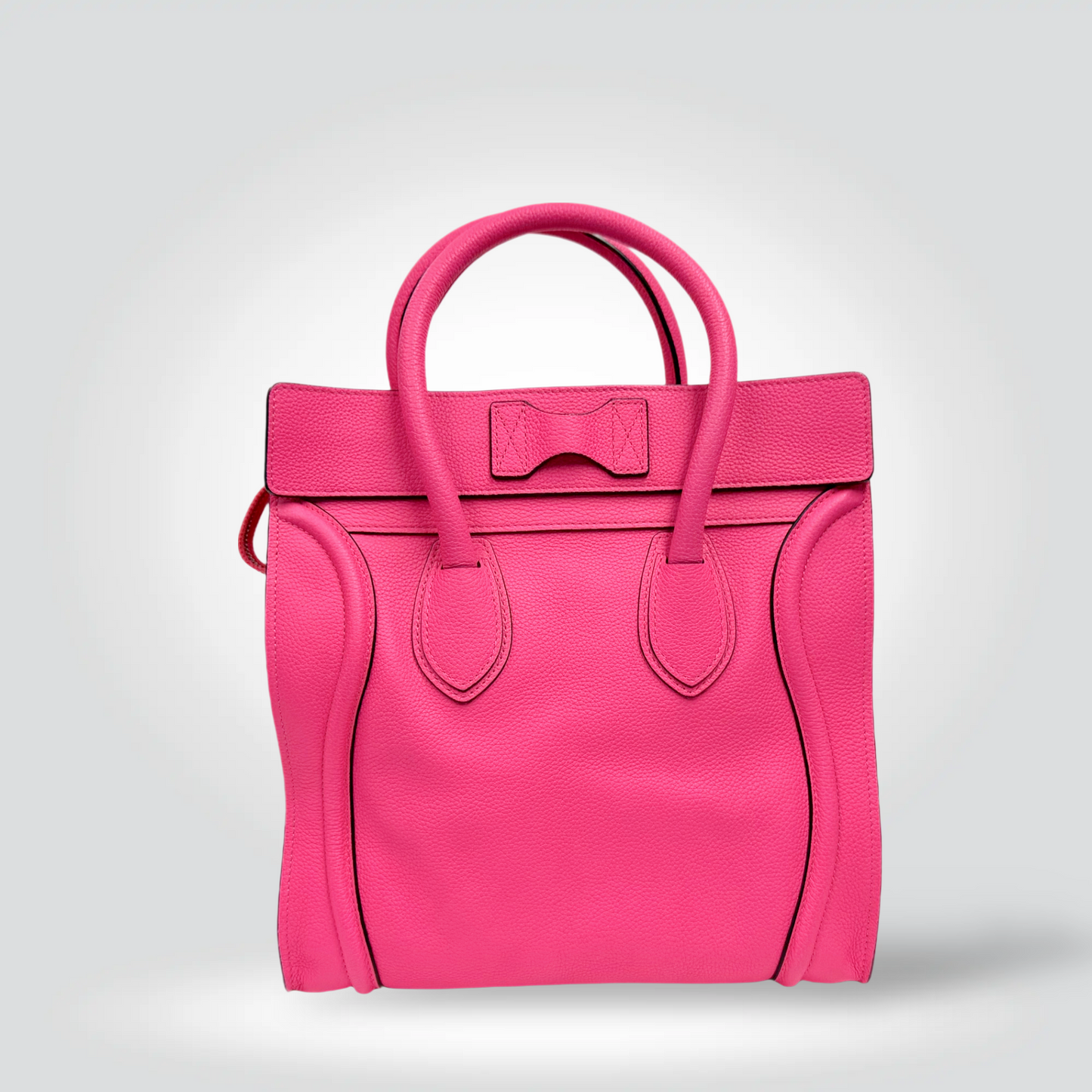 Pre-Owned Céline Luggage Tote Hot Pink Fuchsia Pebbled Leather Wing Handles — Good  Style Reissue Vancouver