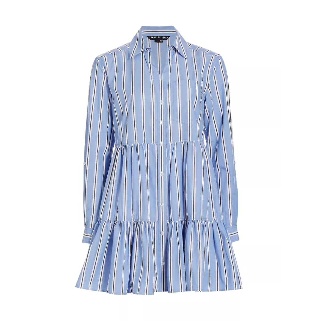 Veronica Beard Atari Tiered Shirtdress - 6