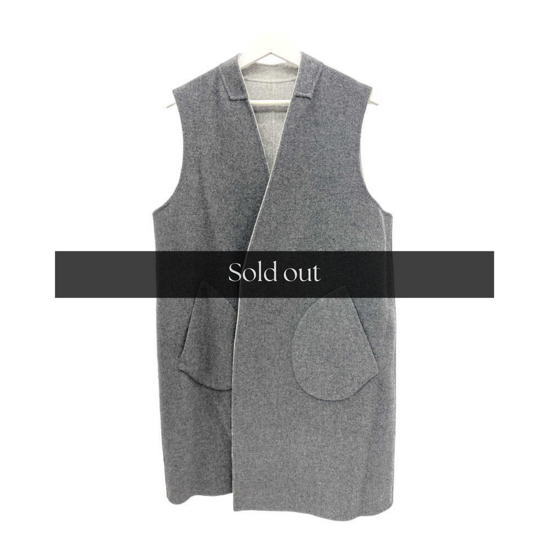 Reversible Long Wool Vest - M