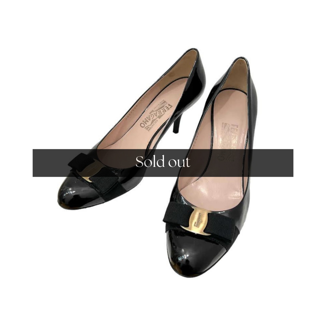 Ferragamo Patent Vara Bow Pumps