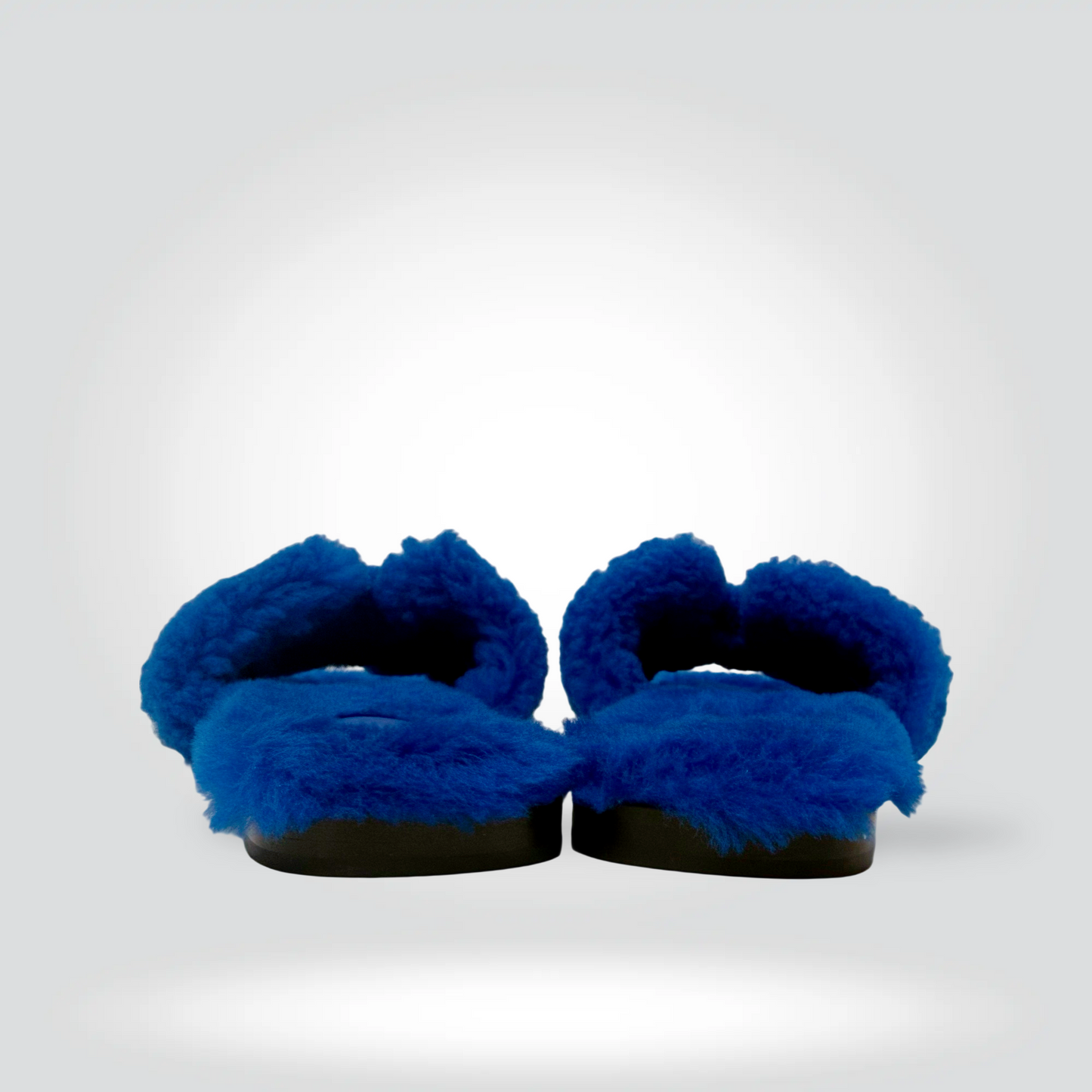 Hermès Shearling Slide Sandals Electric Blue — Size 38 Never worn | Style Reissue Vancouver