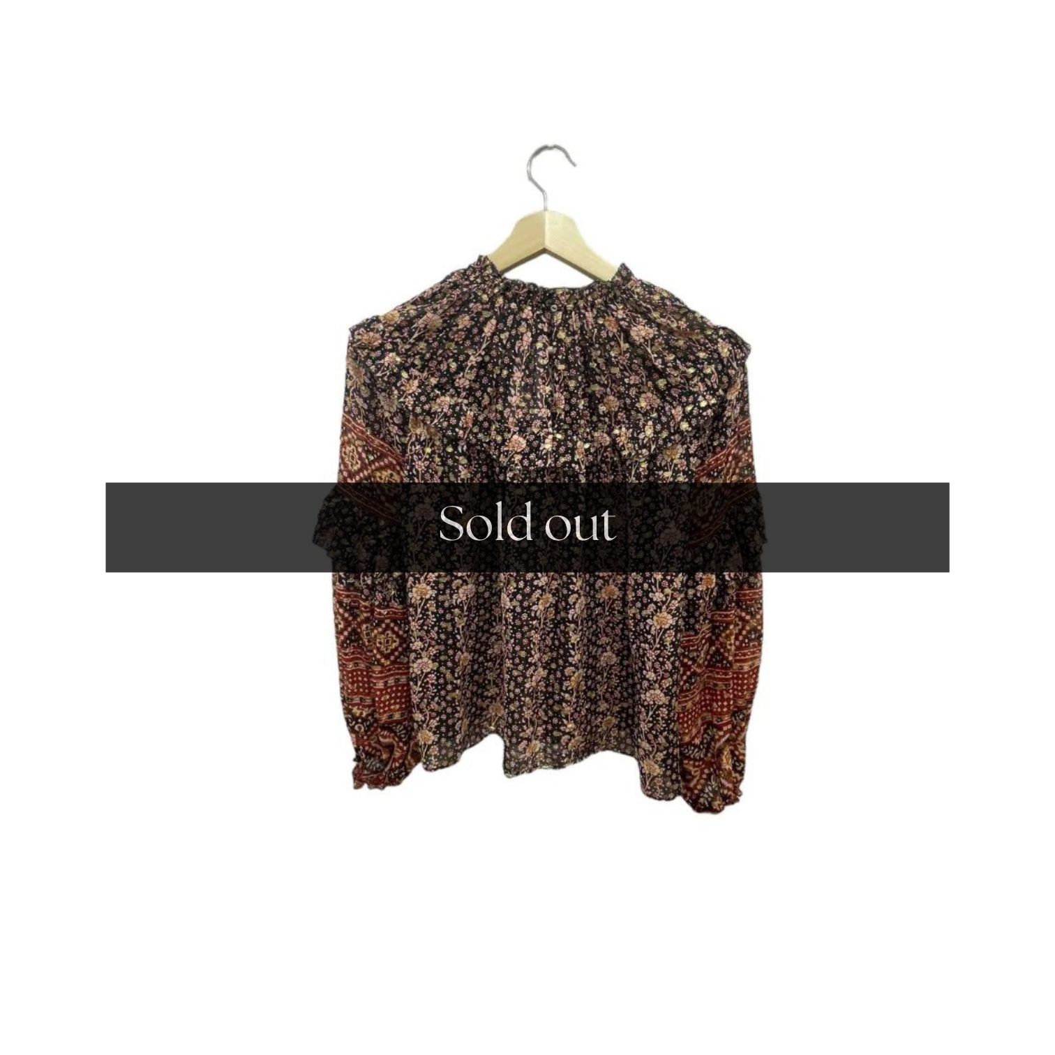 Ulla Johnson Burgundy and Gold Blouse Blouse - 4