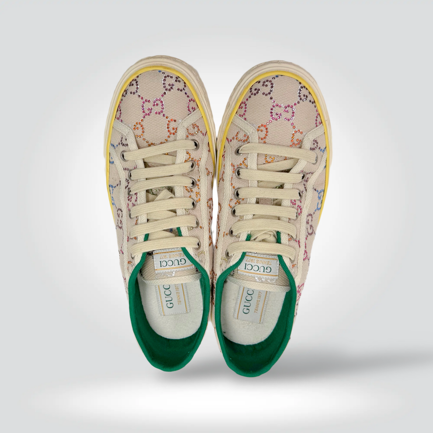 Gucci Tennis 1977 GG Crystal Canvas Sneakers Multicolour Yellow Sole — Size [39] — Good | Style Reissue Vancouver