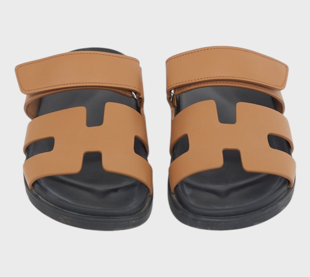 Hermès Chypre leather sandals size 39