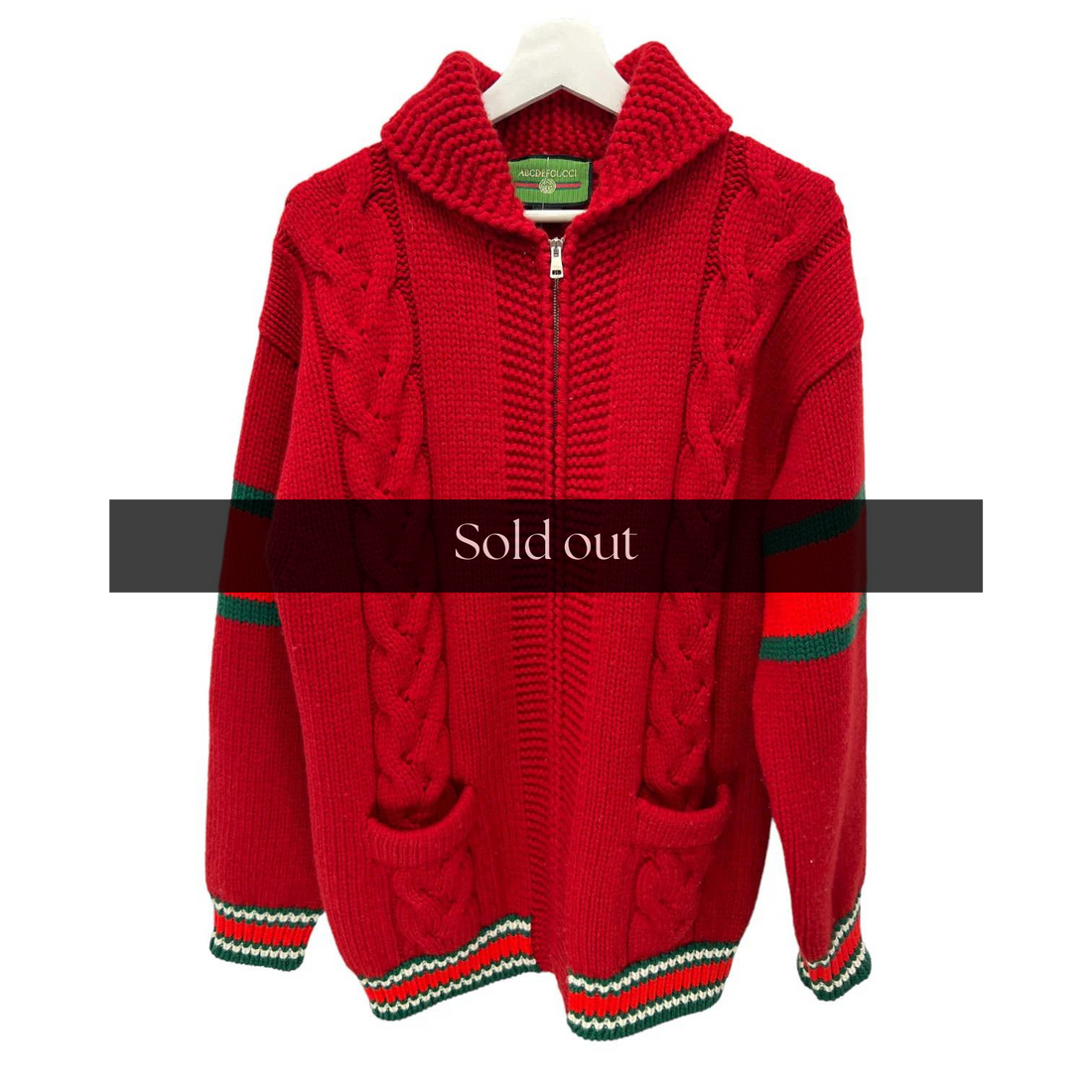 Gucci Cable Wool Zip Cardigan - M