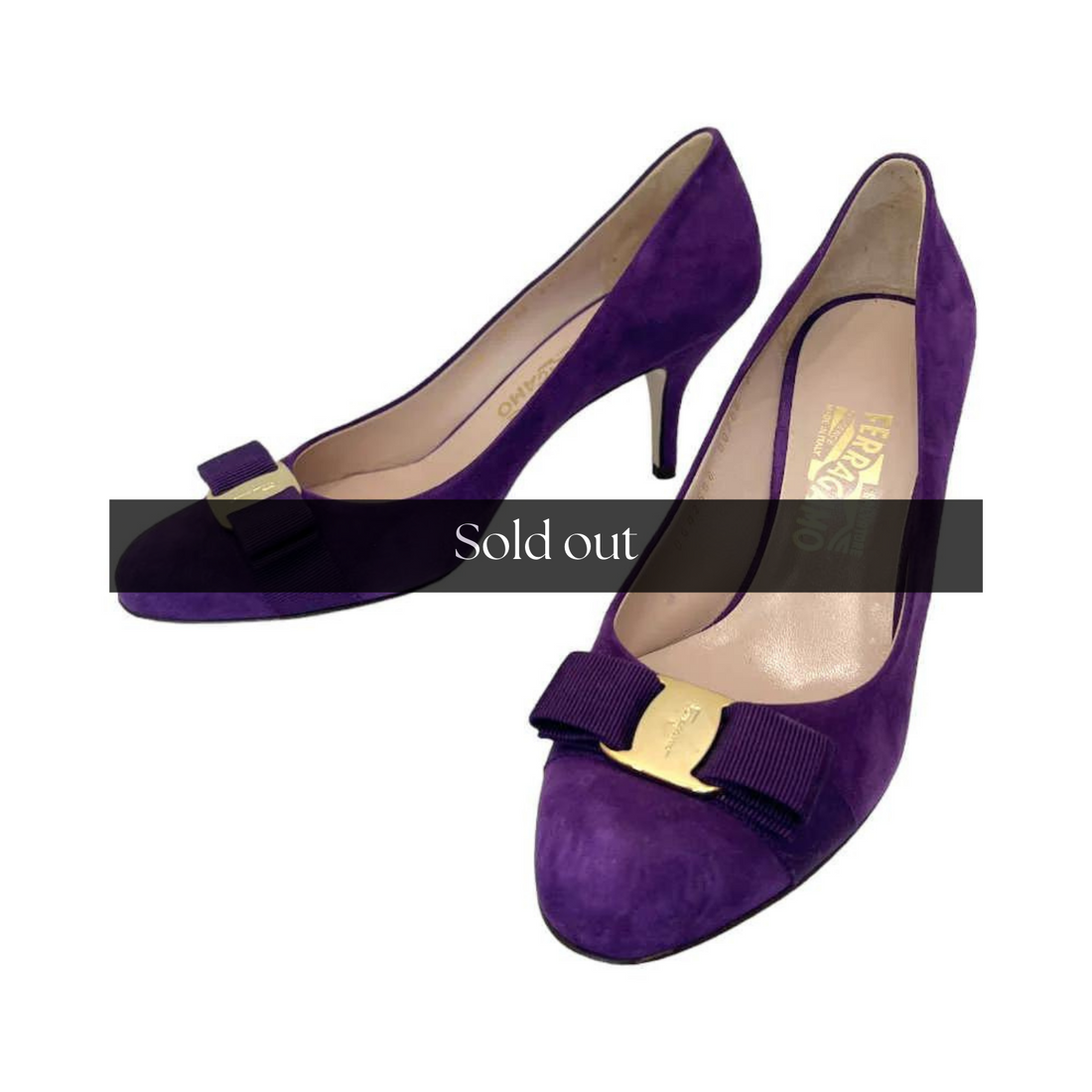 Ferragamo Suede Vara Bow Pumps