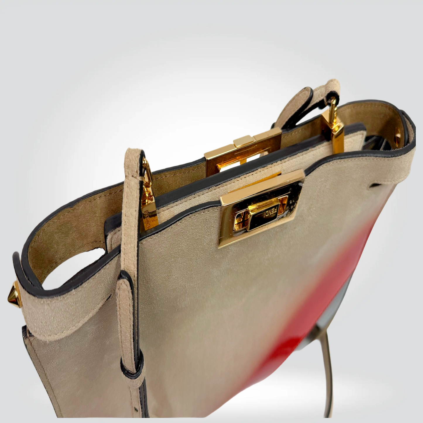 Fendi Peakaboo  Clutch Color Block Gold Hardware — Very Good | Style Reissue Vancouver