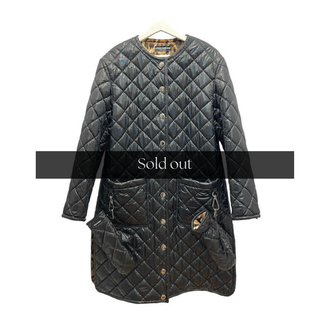 Dolce & Gabbana Shiny Quilted Jacket with Mittens