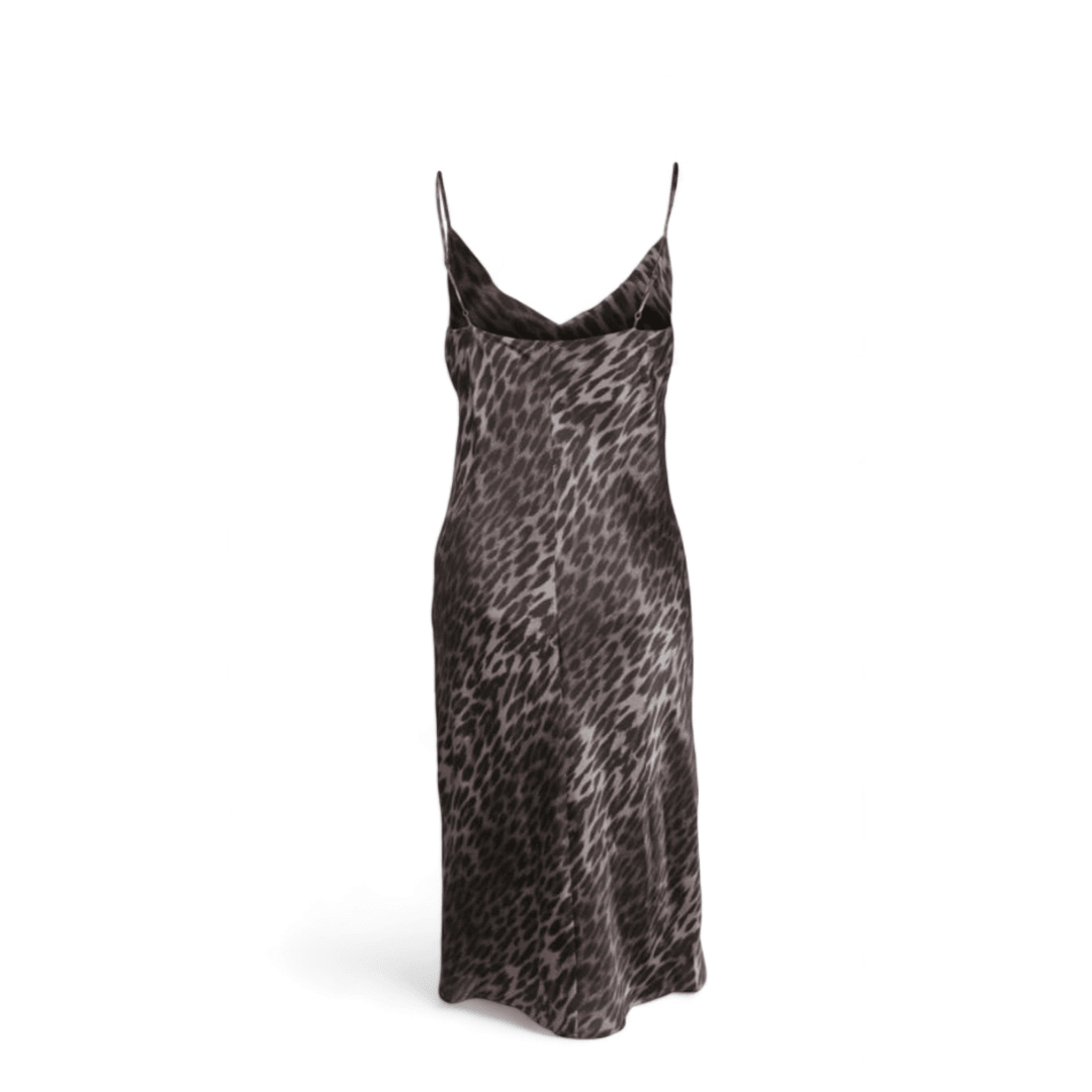 L’Agence Julieta Silk Leopard Print Slip Dress