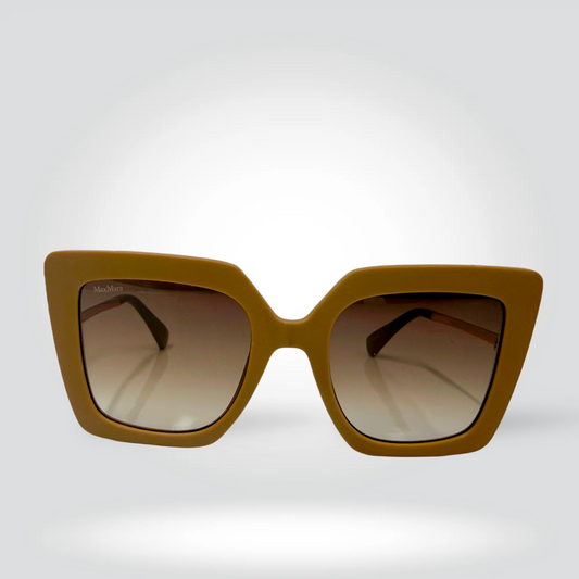 Max Mara Oversized Square Sunglasses Caramel Brown Acetate Gradient Lenses —Very Good  | Style Reissue Vancouver