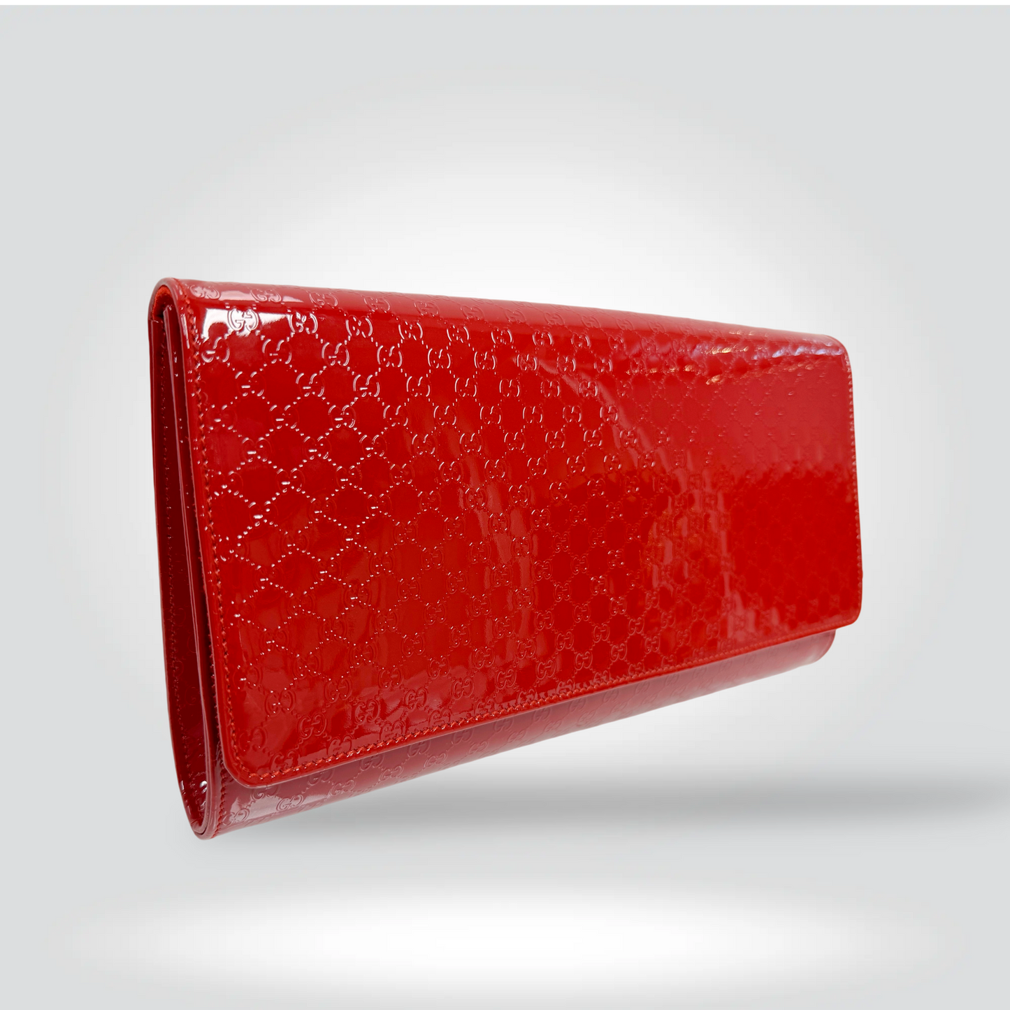 Gucci Microguccissima Patent Leather Continental Wallet Red GG Embossed —Excellent Style Reissue Vancouver