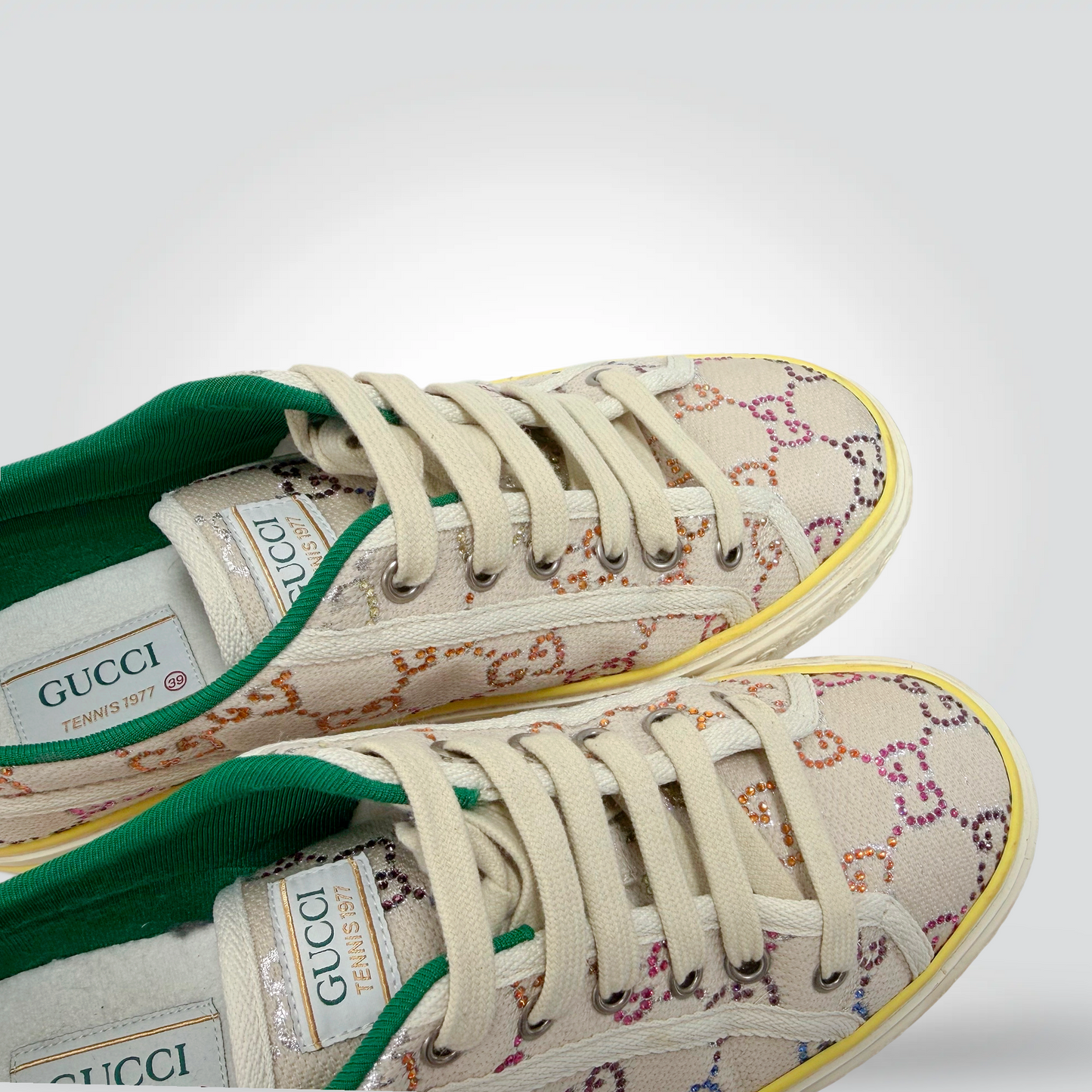 Gucci Tennis 1977 GG Crystal Canvas Sneakers Multicolour Yellow Sole — Size [39] — Good | Style Reissue Vancouver