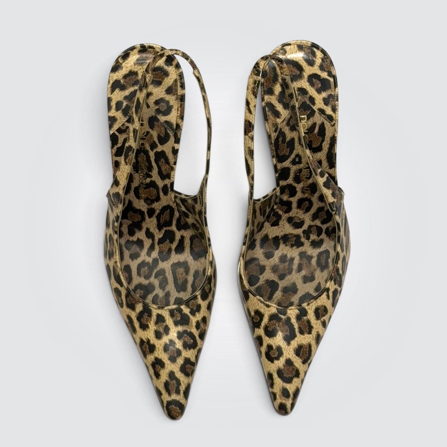 Pre-Owned Dolce & Gabbana Leopard Print Slingback Pointed-Toe Pumps
