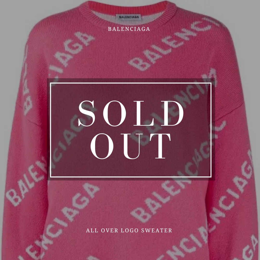 Balenciaga All Over Logo Sweater - M