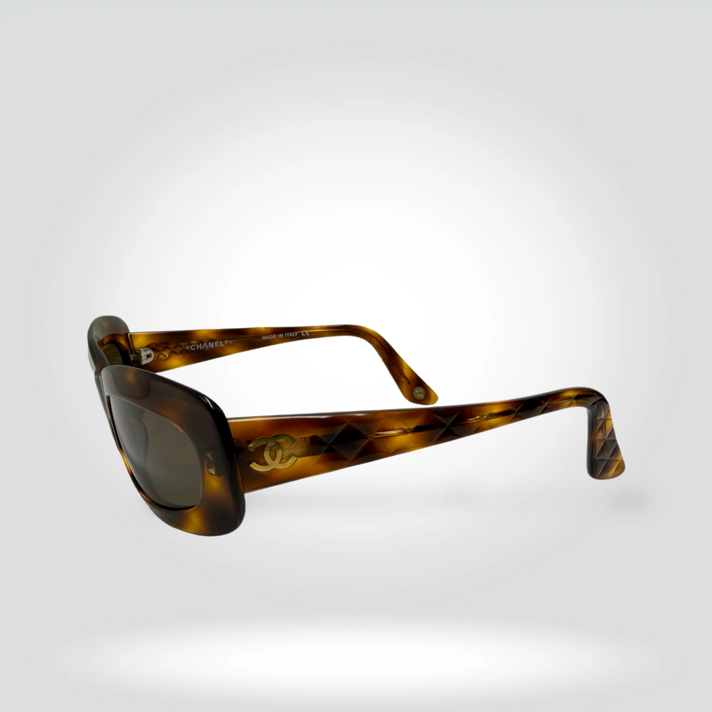 Chanel Vintage CC Logo Rectangle Sunglasses Tortoiseshell Acetate Brown Lenses — Good  | Style Reissue Vancouver