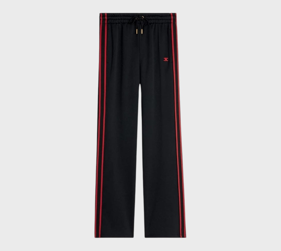 Celine Black & Red Triomphe Trackpant Size M