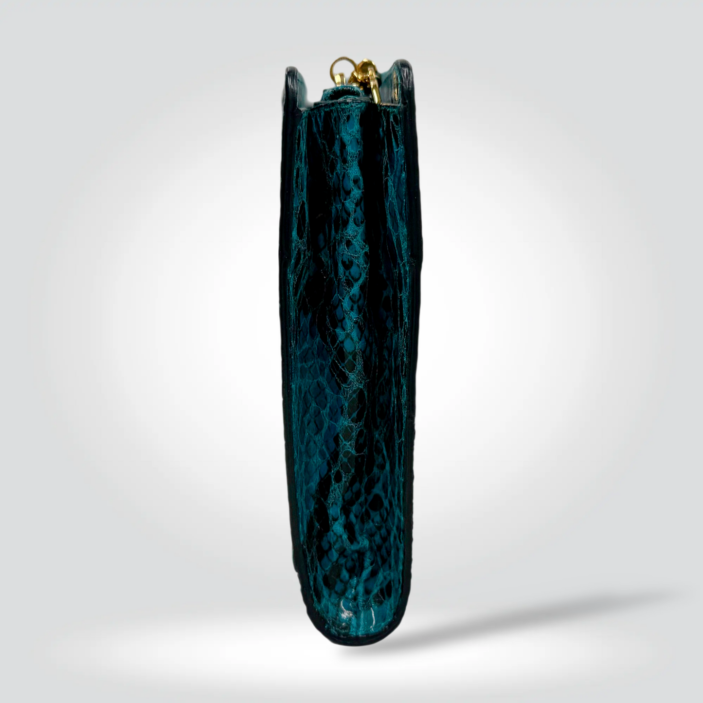 Stella Mccartney Mixed Exotic Print Clutch Teal Python Navy Croc Multicolour Glitter — Pristine | Style Reissue Vancouver