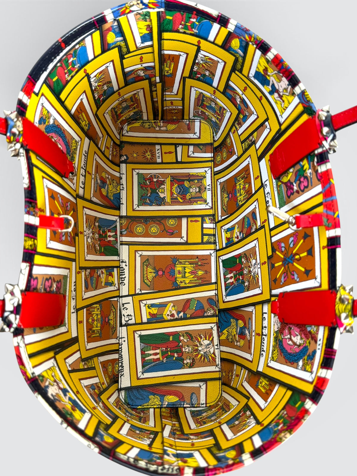 Pre-Owned Christian Louboutin Small Cabata Tarot Patent Leather Tote – Multicoloured Tarot de Marseille Print