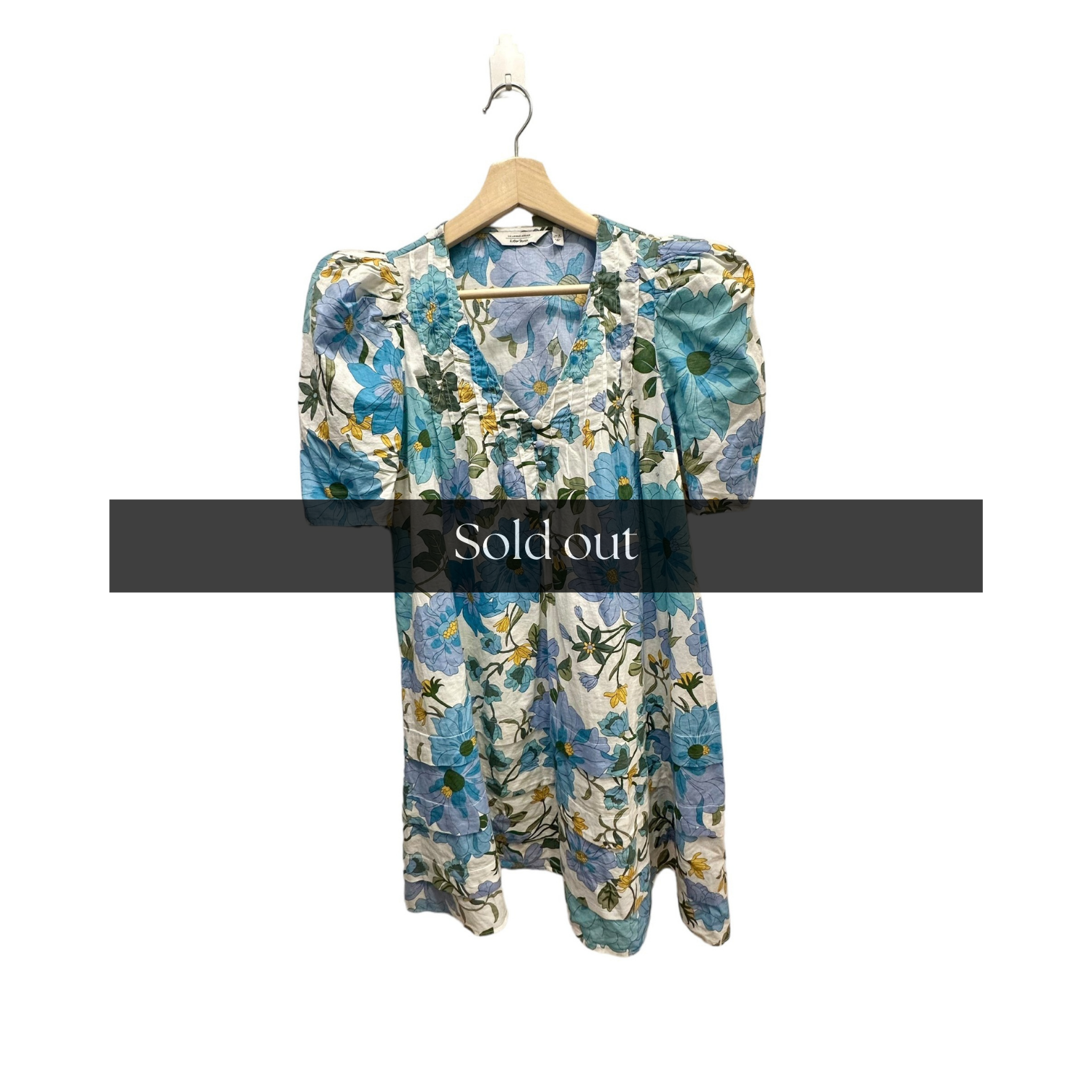 & Other Stories Blue Floral A-line Short Sleeve Dress - 38