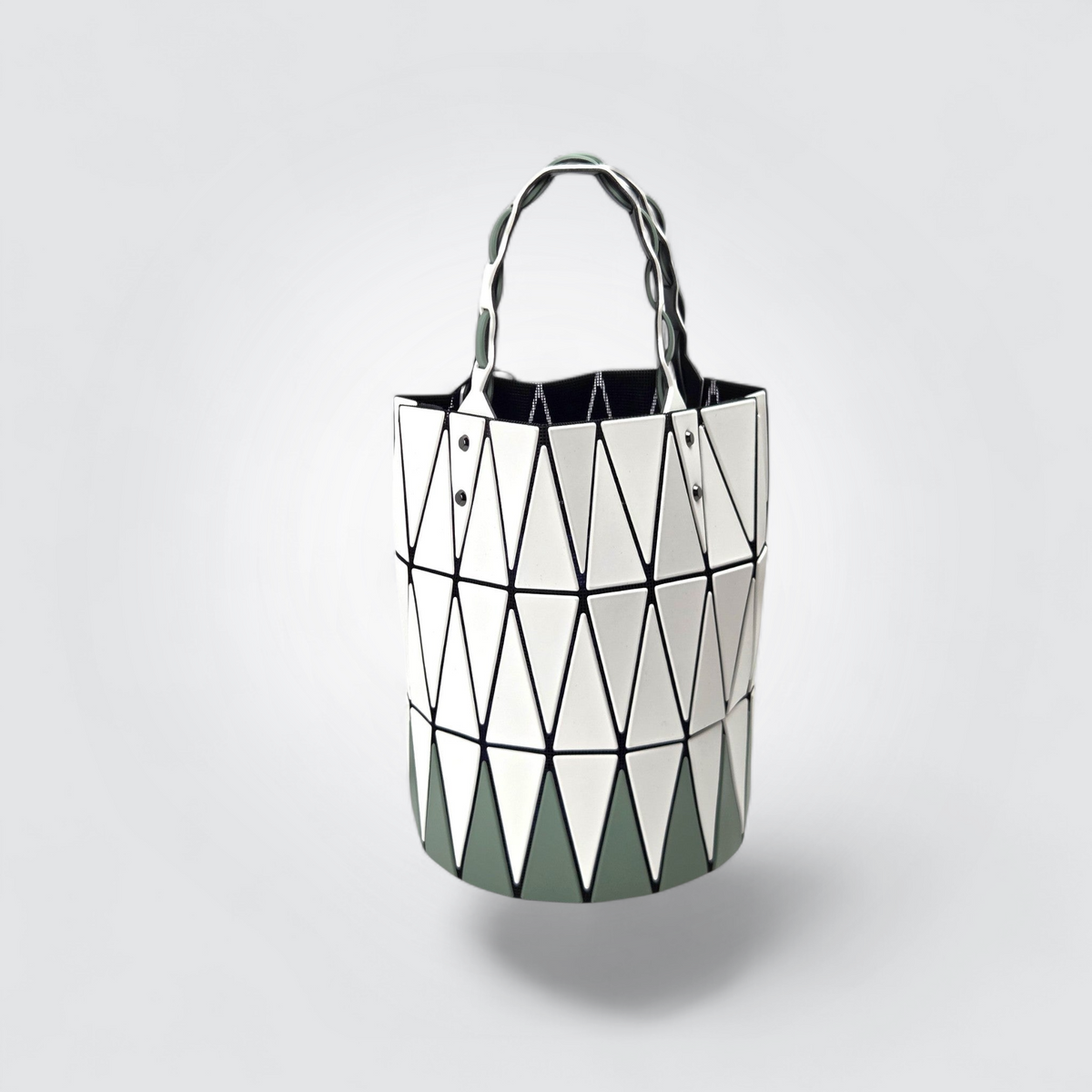 Bao Bao Carat Large Tote in White & Sage Green