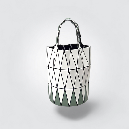 Bao Bao Carat Large Tote in White & Sage Green