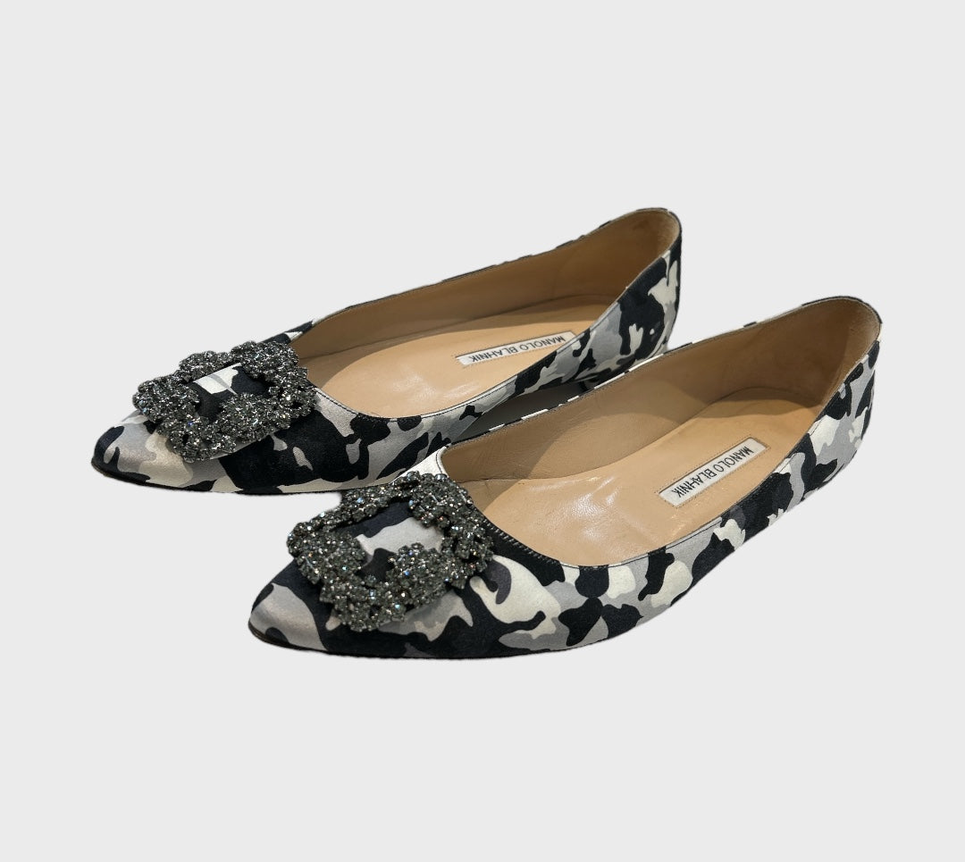 Manolo Blahnik camo Ballerina Flats size 38