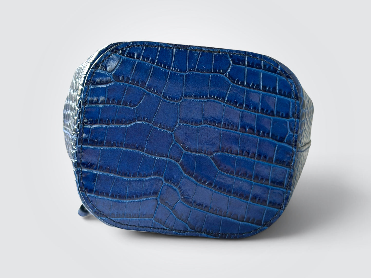 Pre-Owned Philosophy di Lorenzo Serafini Royal Blue Croco-Print Leather Mini Satchel
